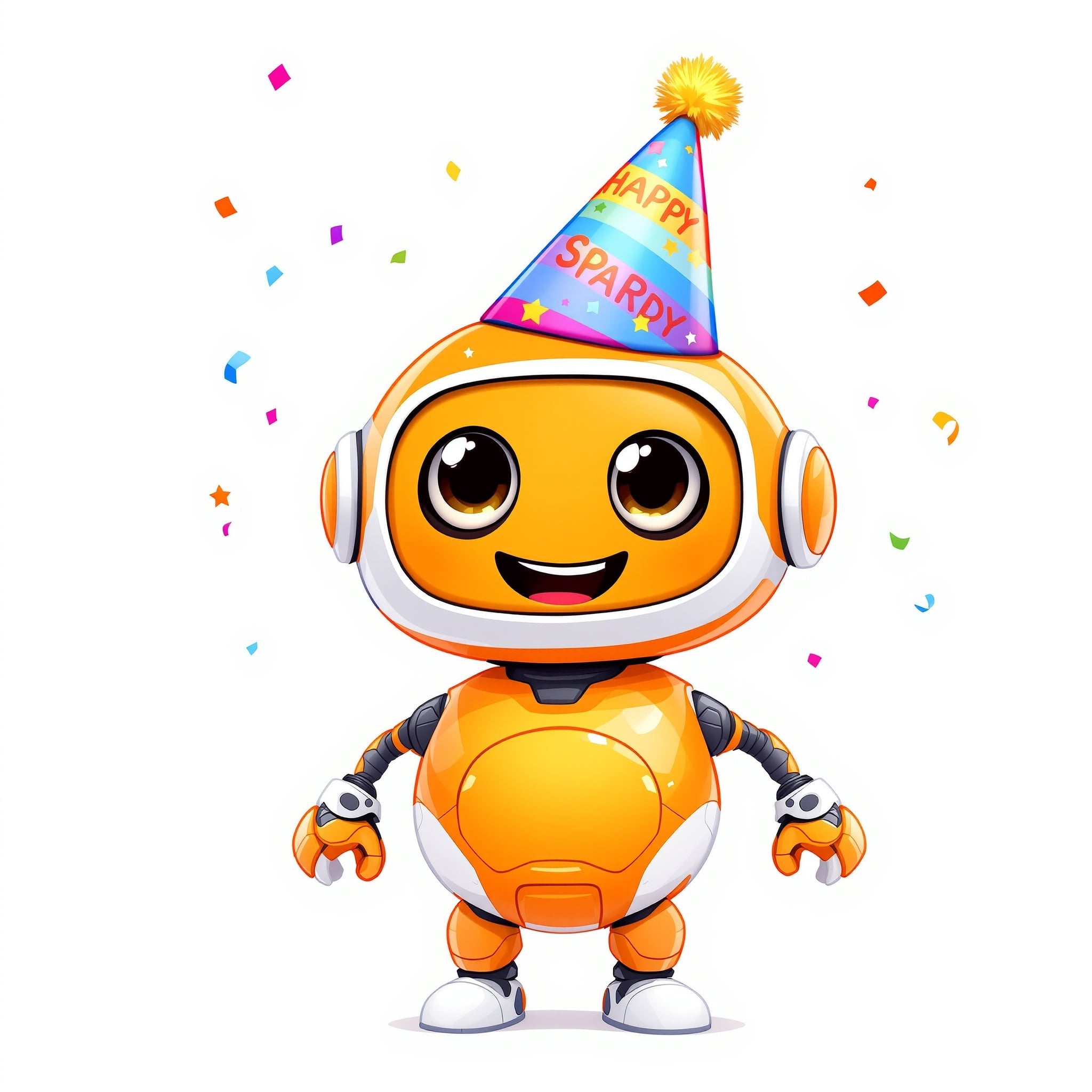 Sparky in party hat